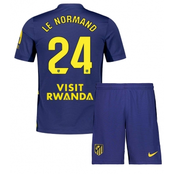 Billige Fotballdrakt Atletico Madrid Robin Le Normand #24 Replika Bortedraktsett Barn 2025-26 Kortermet (med bukser)